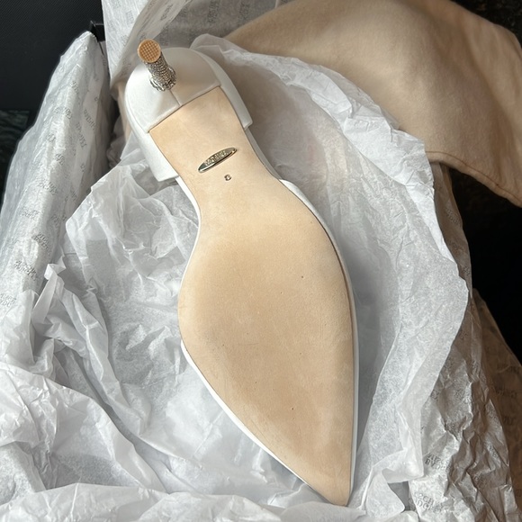 OZARA II - CRYSTAL HEEL POINTED TOE BRIDAL PUMP - WHITE - Picture 6 of 15